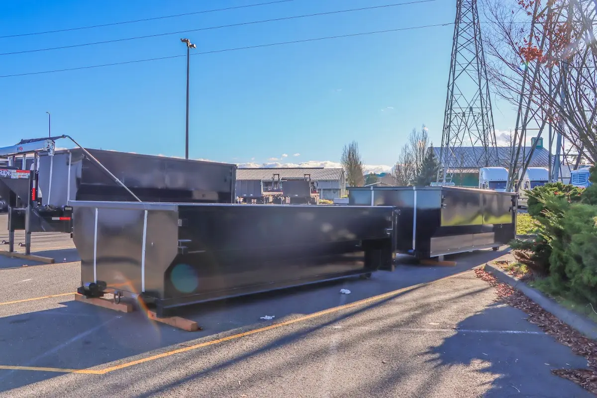 Roll-off dumpster ready for waste disposal at job site for Cleanout Dumpster Rental in Hardyston
